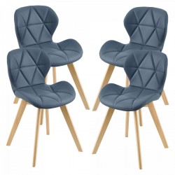 Комплект трапезарни столове Älmhult 4 81x57 см еко кожа син - Scaune de dining