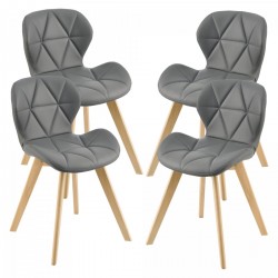 Älmhult Комплект трапезарни столове 4 81x57 см изкуствена кожа сиво - Scaune de dining