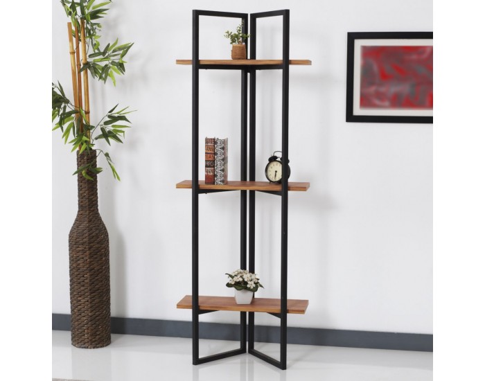Стоящ рафт Bjerringbro 150 x 55 x 24 cm черен / вид на орех []