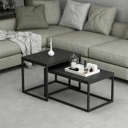 Маса за гнездо Aabenraa в комплект от 2 черни, мат [] - Măsuțe de living