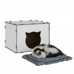 Котешка къща Elba 30x40x35 см бяла [] - Accesorii
