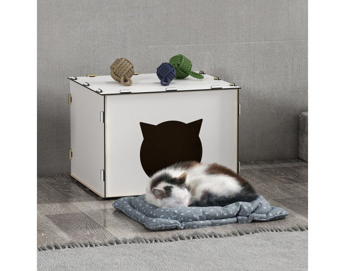 Котешка къща Elba 30x40x35 см бяла []