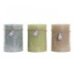 Свещ DKD Home Decor Ванилия Восък Основен (14,5 x 14,5 x 20 cm) (3 броя) - Odorizante