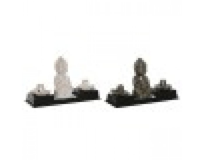 Горелка Home ESPRIT Керамика Дървен MDF Буда 24 x 8 x 14 cm (2 броя)