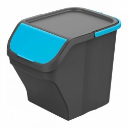 Кошче за Рециклирани Отпадъци Mondex Stack N' Sort Син Сив 25 L подреждащи се един в друг С капак 40 x 30 x 34 cm - Mondex