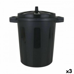 Кошче за Боклук Dem 50 L Черен 55 x 41 x 54 cm (3 броя) - Curățenie și dezinfecție