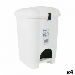 Кошче за Боклук с Педал Tontarelli Carolina 6 L Бял 20 x 22,5 x 29,7 cm (4 броя) - Curățenie și dezinfecție