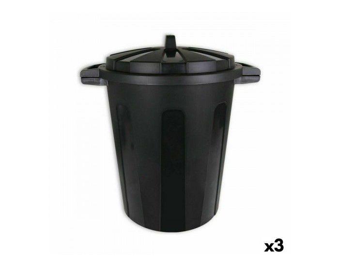 Кошче за Боклук Dem 70 L Черен 56 x 45 x 60 cm (3 броя)
