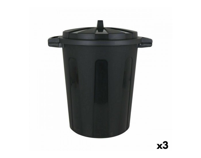 Кошче за Боклук Dem 100 L Черен 64 x 54 x 68 cm (3 броя)