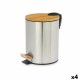 Кошче с педал Кафяв Сребрист Бамбук Неръждаема стомана 5 L (4 броя)
