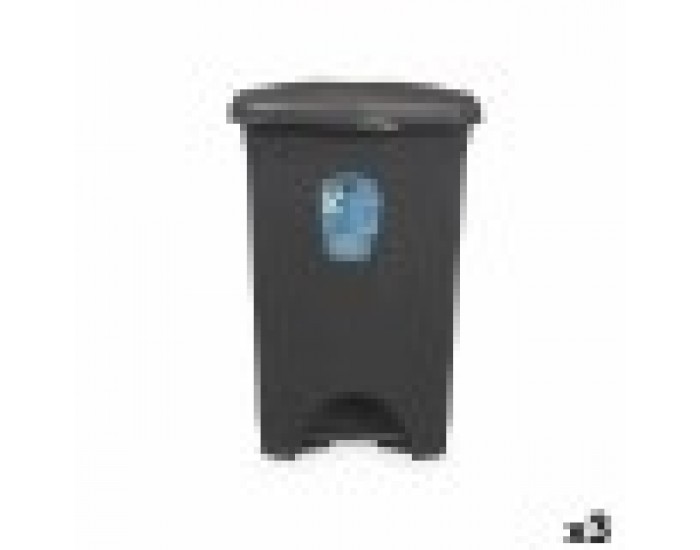Кошче с педал Антрацит Пластмаса 50 L (3 броя)