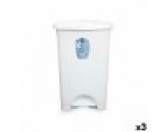 Кошче с педал Бял Пластмаса 50 L (3 броя)