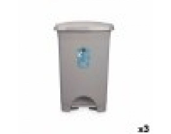 Кошче с педал Сив Пластмаса 50 L (3 броя)