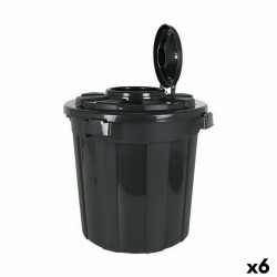 Кошче за Боклук Dem Hop 50 L Черен 49,5 x 49,5 x 50 cm (6 броя) - Curățenie și dezinfecție