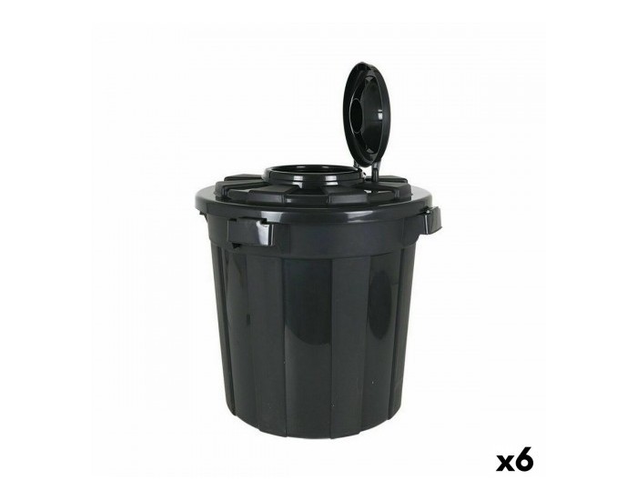 Кошче за Боклук Dem Hop 50 L Черен 49,5 x 49,5 x 50 cm (6 броя)