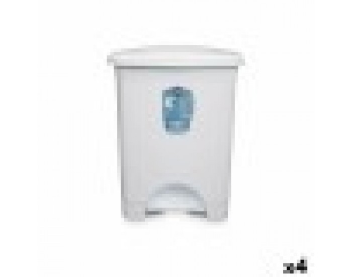Кошче с педал Бял Пластмаса 30 L (4 броя)