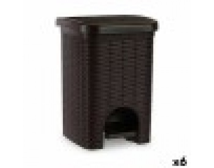 Кошче с педал Stefanplast Elegance Кафяв Пластмаса 6 L 20,5 x 28 x 20,5 cm (6 броя)