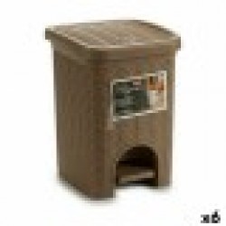 Кошче с педал Stefanplast Elegance Черен Бежов Пластмаса 6 L 20,5 x 28 x 20,5 cm (6 броя) - Curățenie și dezinfecție