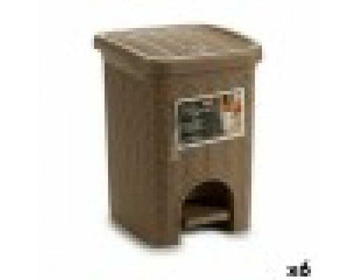 Кошче с педал Stefanplast Elegance Черен Бежов Пластмаса 6 L 20,5 x 28 x 20,5 cm (6 броя)