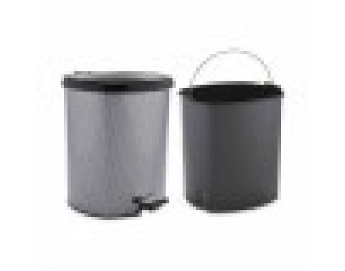 Кошче с педал Тъмно сив Пластмаса 6 L (6 броя)