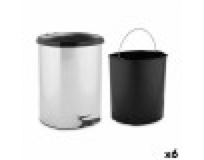 Кошче с педал Сребрист Пластмаса 11 L (6 броя)