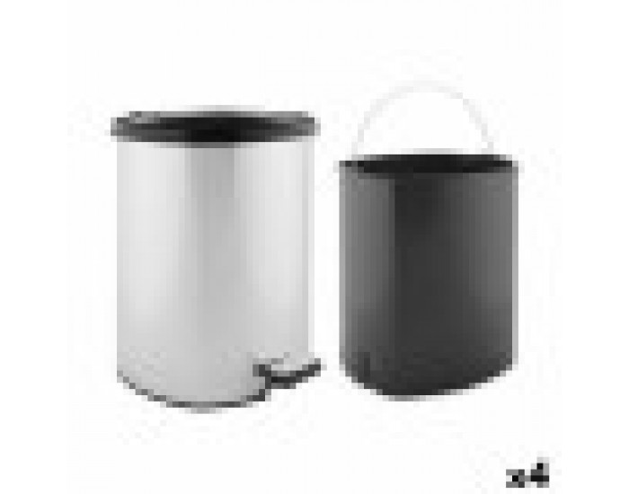 Кошче с педал Сребрист Пластмаса 20 L (4 броя)