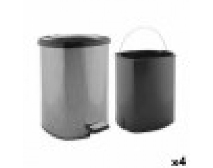 Кошче с педал Тъмно сив Пластмаса 20 L (4 броя)