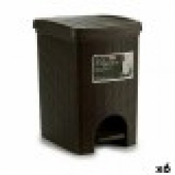 Кошче с педал Stefanplast Elegance Кафяв Пластмаса 20 L 27,5 x 38,5 x 31 cm (6 броя) - Curățenie și dezinfecție