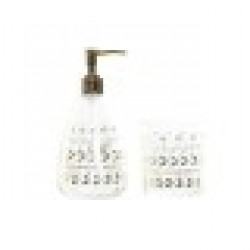 Комплект за Баня DKD Home Decor Кристал ABS Листи Glam (2 pcs) - Produse pentru baie și WC