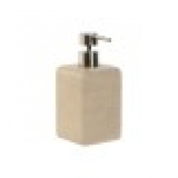Дозатор за Сапун Home ESPRIT Сметана Сребрист Смола полиетилен 8 x 8 x 18 cm - Produse pentru baie și WC