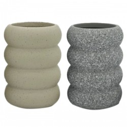 Поставка за четка за зъби Home ESPRIT Сив Сметана Dolomite 7 x 7 x 10 cm (2 броя) - Produse pentru baie și WC