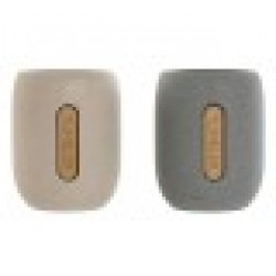 Поставка за четка за зъби Home ESPRIT Сив Сметана Dolomite 8,5 x 7 x 11 cm (2 броя) - Produse pentru baie și WC