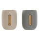 Поставка за четка за зъби Home ESPRIT Сив Сметана Dolomite 8,5 x 7 x 11 cm (2 броя)