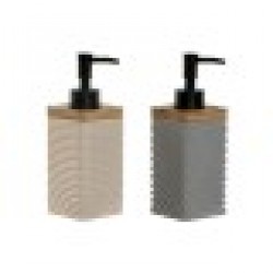 Дозатор за Сапун Home ESPRIT Черен Сив Сметана Бамбук Dolomite 320 ml (2 броя) - Produse pentru baie și WC