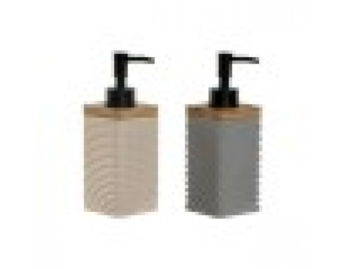 Дозатор за Сапун Home ESPRIT Черен Сив Сметана Бамбук Dolomite 320 ml (2 броя)