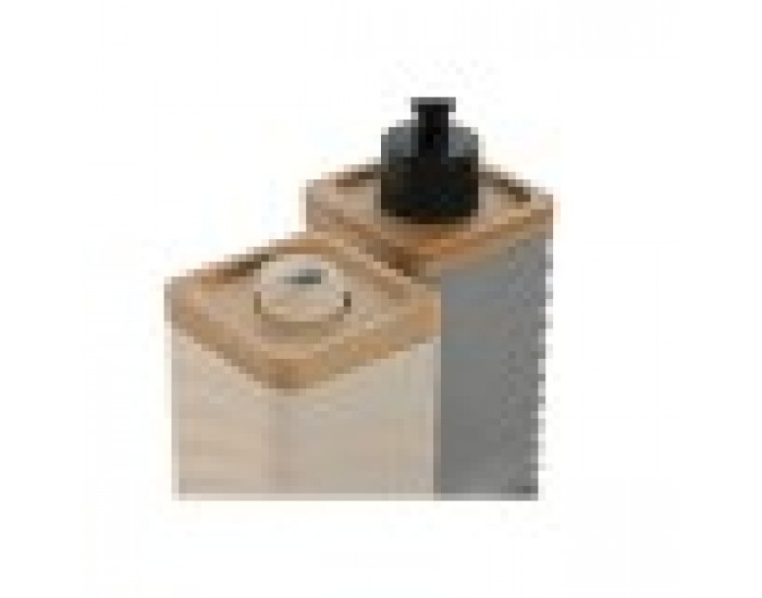 Дозатор за Сапун Home ESPRIT Черен Сив Сметана Бамбук Dolomite 320 ml (2 броя)