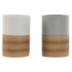 Чаша Home ESPRIT Бял Сив Естествен Смола 7 x 7 x 10,5 cm (2 броя) - Home esprit