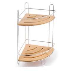 Стелажи за Баня DKD Home Decor, Метал, Бамбук, 19.5 x 19.5 x 37 cm - Dkd home decor