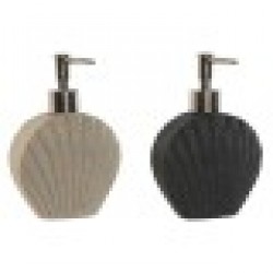 Дозатор за Сапун Home ESPRIT Сив Сметана Смола полиетилен 12 X 6 X 16,5 cm (2 броя) - Produse pentru baie și WC
