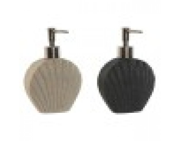Дозатор за Сапун Home ESPRIT Сив Сметана Смола полиетилен 12 X 6 X 16,5 cm (2 броя)
