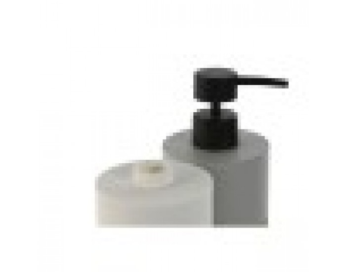 Дозатор за Сапун Home ESPRIT Бял Сив Естествен Смола полиетилен 7,5 x 7,5 x 18,5 cm (2 броя)