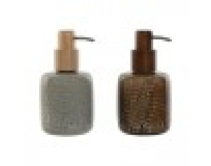 Дозатор за Сапун Home ESPRIT Кафяв Сив полиетилен Каменинов 8,5 X 8,5 X 16 cm (2 броя)