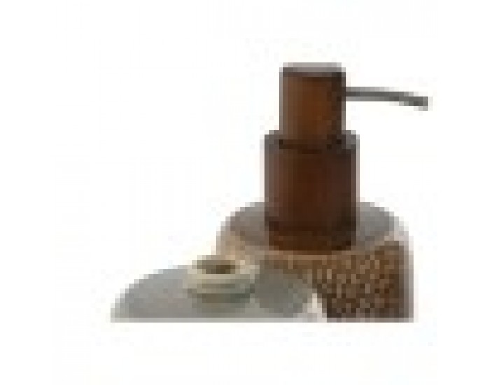Дозатор за Сапун Home ESPRIT Кафяв Сив полиетилен Каменинов 8,5 X 8,5 X 16 cm (2 броя)