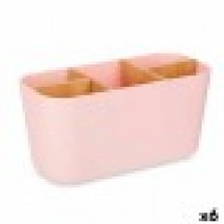 Поставка за четка за зъби Розов Бамбук полипропилен 21 x 10 x 9 cm (6 броя) - Berilo