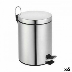 Кошче за Боклук с Педал Confortime Сребрист 5 L (6 броя) - Confortime