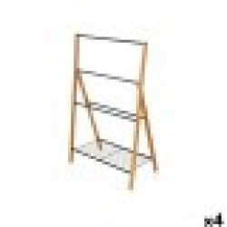 Поставка за кърпи Kipit B7816 Черен Метал Бамбук 60 x 90 x 37 cm 4 броя - Kipit