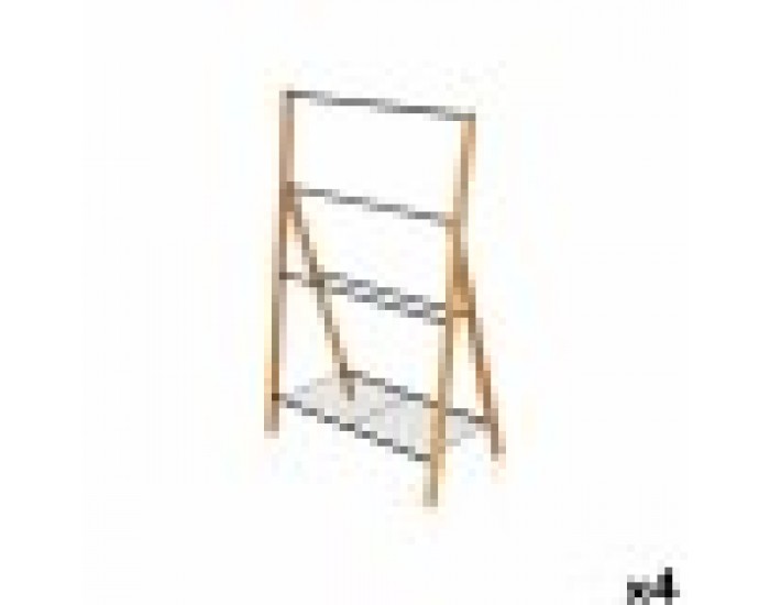 Поставка за кърпи Kipit B7816 Черен Метал Бамбук 60 x 90 x 37 cm 4 броя