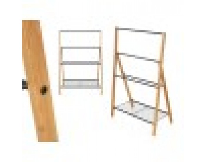 Поставка за кърпи Kipit B7816 Черен Метал Бамбук 60 x 90 x 37 cm 4 броя