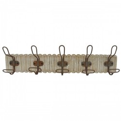 Стенна козирка DKD Home Decor Колониален Желязо Дърво манго (61 x 10 x 21 cm) - Cuiere