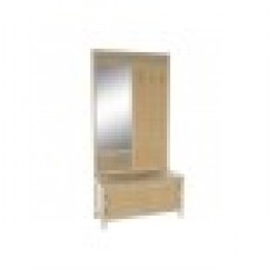 Зала Home ESPRIT Естествен Pатан Дърво от пауловния Огледало 92 x 40 x 181 cm - Cuiere